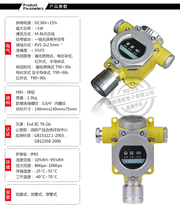 JDN-T6000-ZLG型气体探测器 JDN-T6000-ZLG型气体探测器