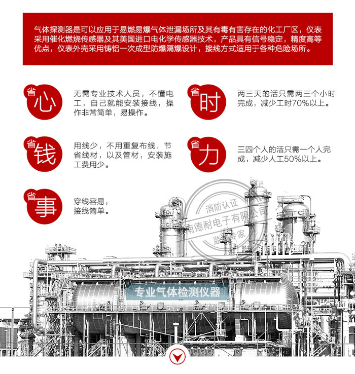 可燃气体报警器安装简单 可燃气体报警器安装简单
