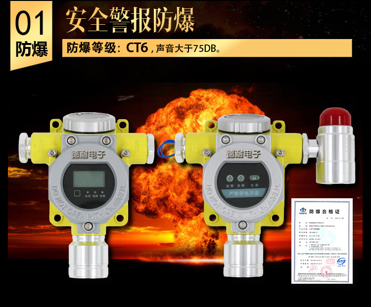 可燃气体探测器防爆等级CT6